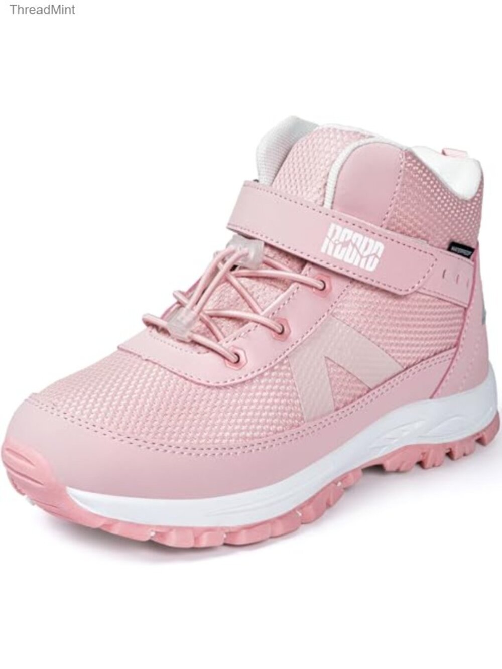 Kids Waterproof Hiking Boots Non-Slip TPR Sole Lace Up Hook & Loop